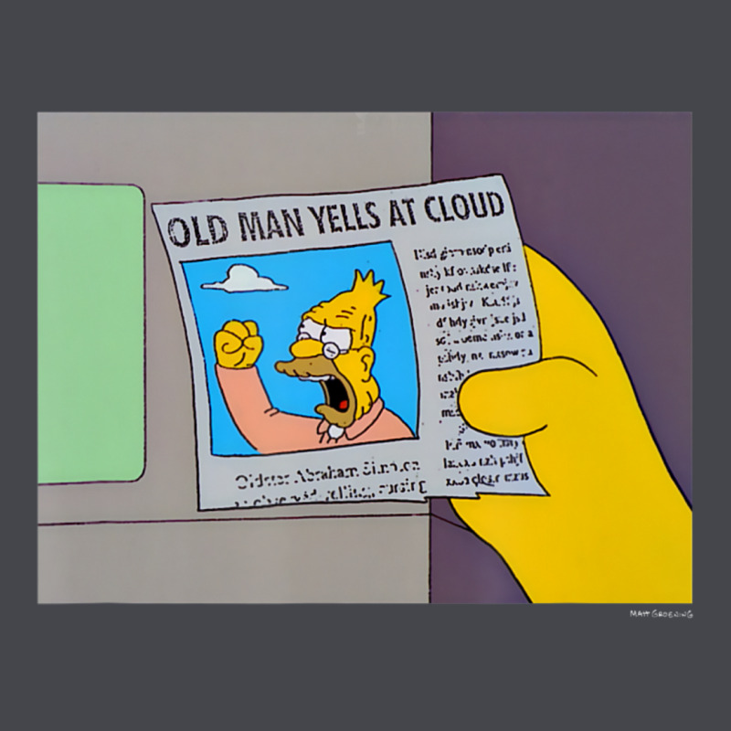 The Simpsons Old Man Yells At Cloud Newspaper V1 Long Sleeve Tee by PixelWave | Teevron