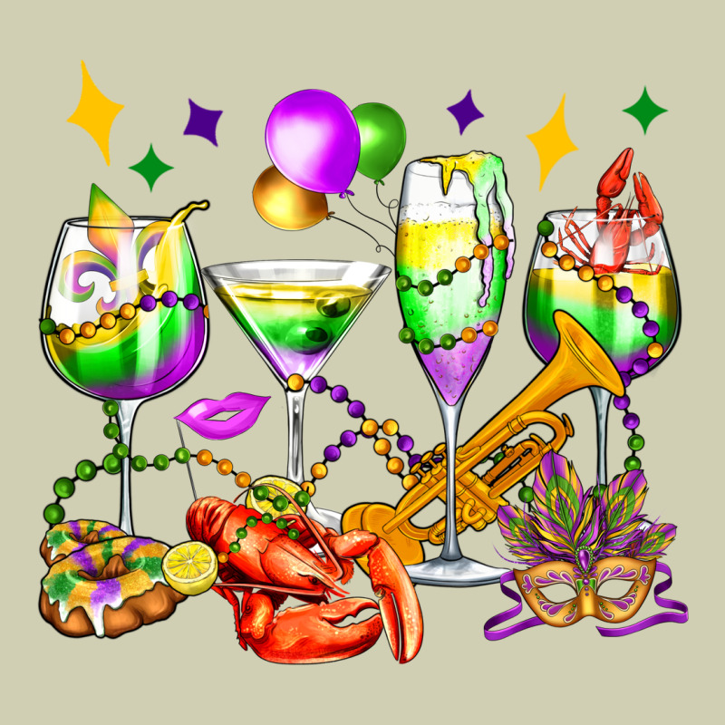 Mardi Gras Wine Glasses Olivia Heavy Core Tee by OliviaCreatesArt | Teevron