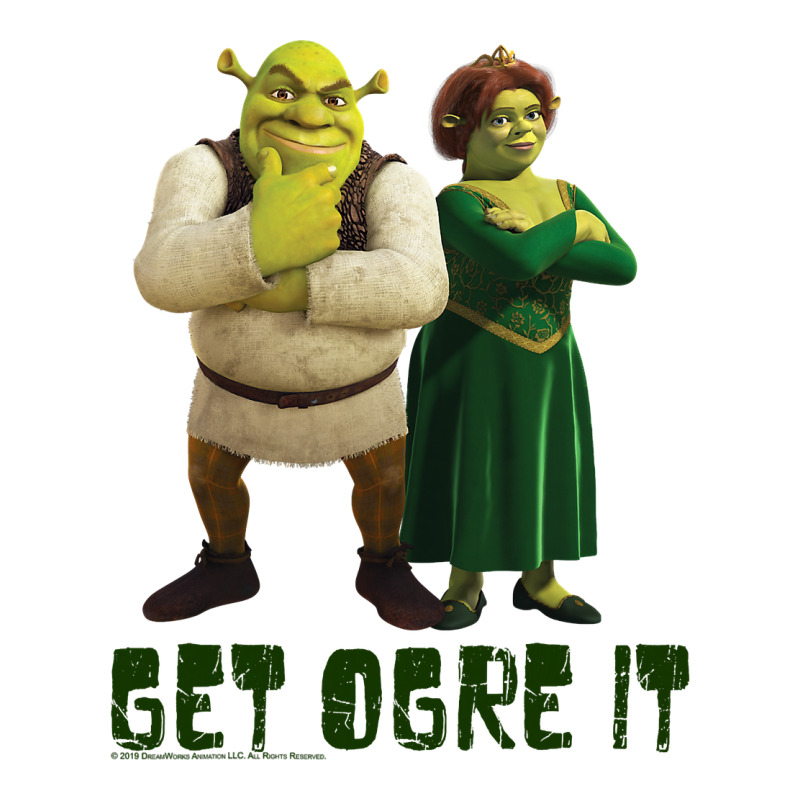 Shrek Fiona & Shrek Get Ogre It Text Poster Long Sleeve Tee by InspiraDesign | Teevron