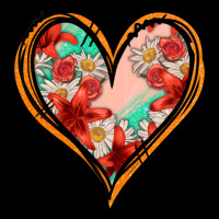 Floral Orange Glitter Heart Urban Hoodie | Teevron