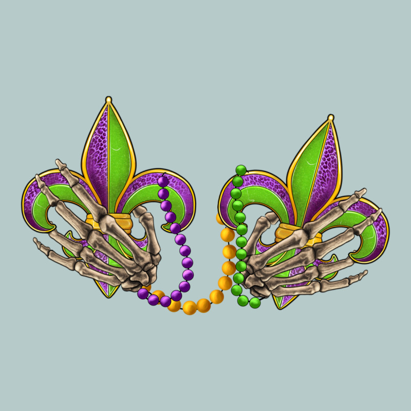 Skeleton Hands Mardi Gras Heavy Core Tee by OliviaCreatesArt | Teevron