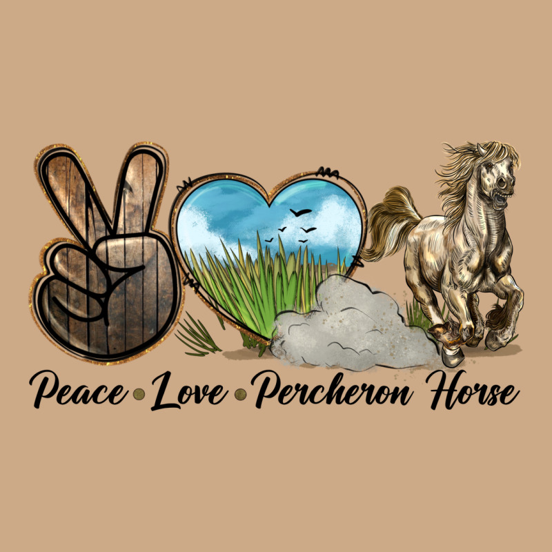 Peace Love Percheron Horse Vintage Hoodie by LillyAllenDesigns | Teevron