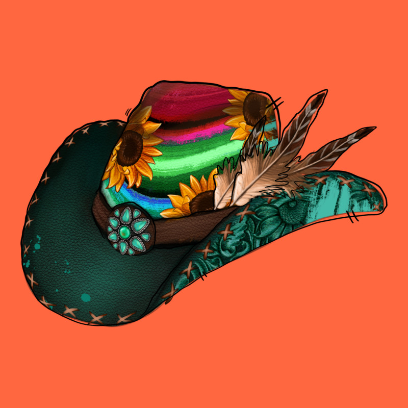 Aztec Sunflower Cowboy Hat Premium Hoodie by Jasminsmagicworld | Teevron