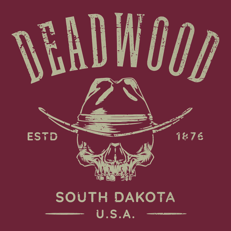 Deadwood South Dakota Usa Distressed Skull Design Souvenir Premium T S Long Sleeve Tee by StudioElite | Teevron