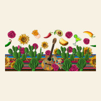 Mexican Sombrero Guitar Rose Cactus Libbey  Cup Vintage Tee | Teevron