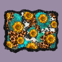 Cowhide Leopard Turquoise Sunflowers Pattern Olivia Classic Tee | Teevron