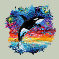 Orca Killer Whale Starry Night Impressionist Dog Art By Aja Long Sleeve Tee | Teevron