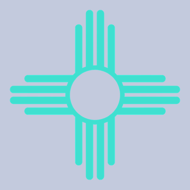 New Mexico Zia Sun In Turquoise Blue Long Sleeve Tee by PixelFlow | Teevron