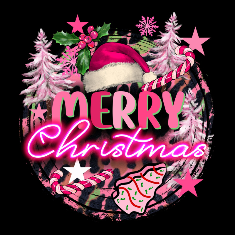 Pink Merry Christmas Ladies Tee by FaDigitalArtStudio | Teevron