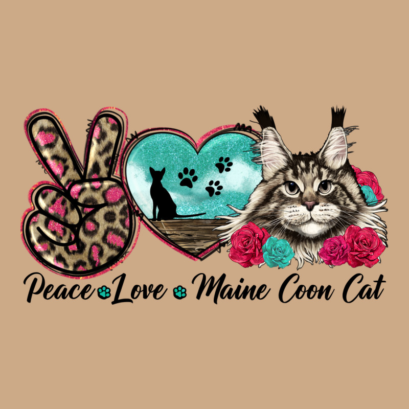 Peace Love Maine Coon Cat Vintage Hoodie by LillyAllenDesigns | Teevron