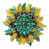 sunflower with gemstone and cowhide | Teevron