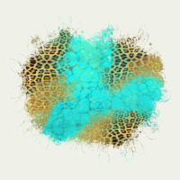 Turquoise Leopard Patch Urban Heavy Tee | Teevron