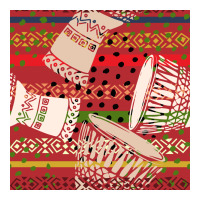 african drum colorful seamless pattern | Teevron