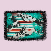 Western Serape Cowhide Turquoise Glitter Ladies Tee | Teevron
