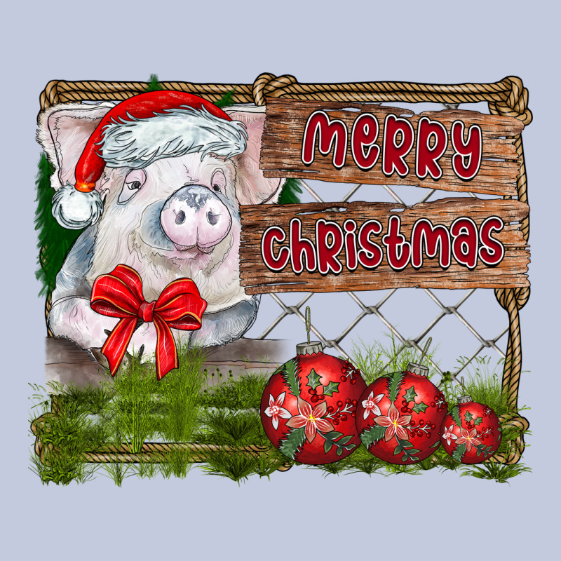 Merry Christmas Pig Long Sleeve Tee by CowhideDigitalArt | Teevron