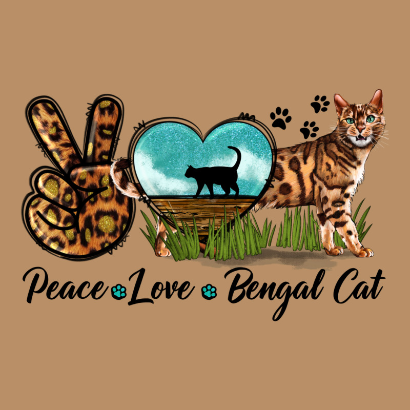 Peace Love Bengal Cat Vintage Hoodie by LillyAllenDesigns | Teevron