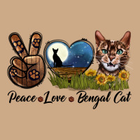 Peace Love Bengal Cat Head Vintage Hoodie | Teevron