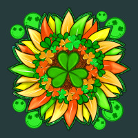 Sunflower With St Patricks Smiley Face And Shamrock With Glitter Premium Hoodie | Teevron