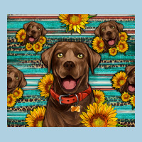 Chocolate Labrador With Sunflowers Western Premium Hoodie | Teevron