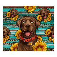 Chocolate Labrador with sunflowers western | Teevron