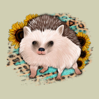 Hedgehog With Sunflowers And Leopard Heavy Core Tee | Teevron