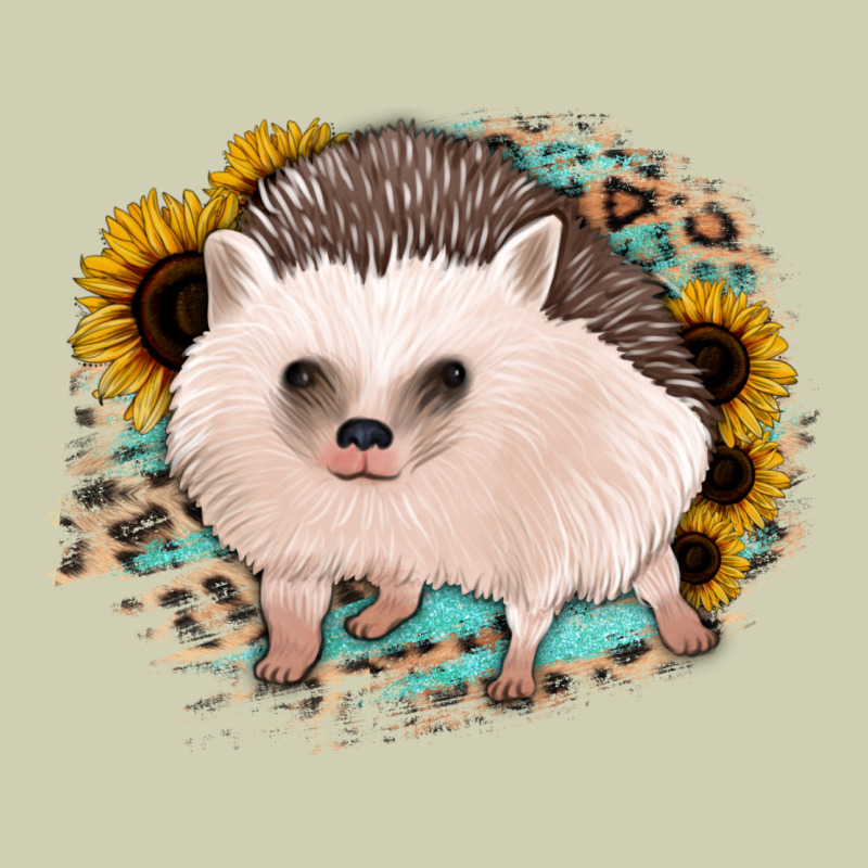 Hedgehog With Sunflowers And Leopard Heavy Core Tee by Jasminsmagicworld | Teevron