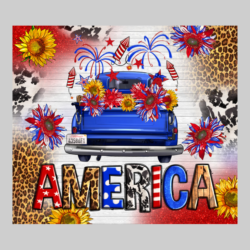 Fourth Of July America Truck Premium Tee by FaDigitalArtStudio | Teevron