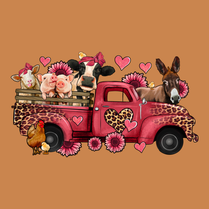 Valentines Day Leopard Farm Animals Truck Heavyweight Hoodie by Jasminsmagicworld | Teevron