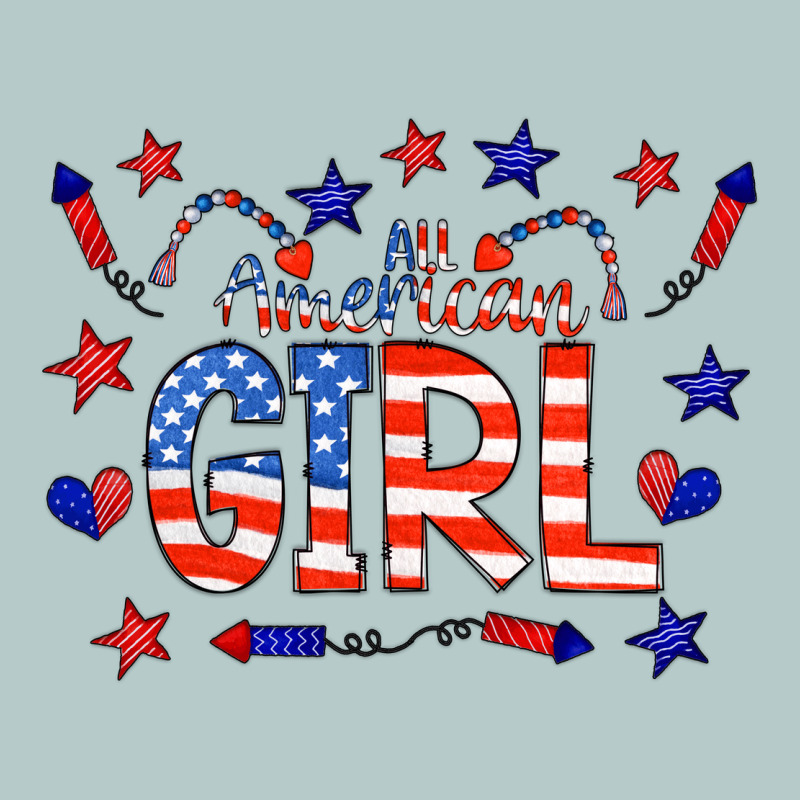 All American Girl Doodle Letters Heavy Core Tee by CowCowDesign | Teevron