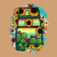 Alabama Map Sunflower Cactus Serape Vintage Tee | Teevron