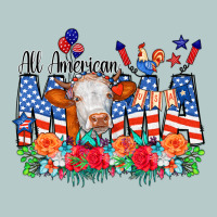 All American Mama Cow Flowers Heavy Core Tee | Teevron