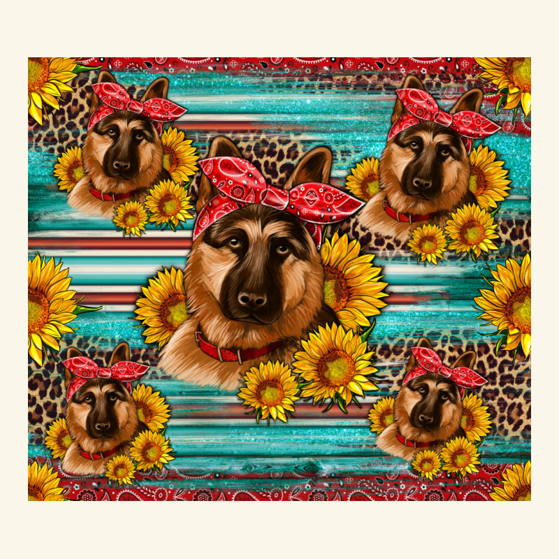 German Shepherd With Sunflowers Premium Hoodie by Artiststas | Teevron