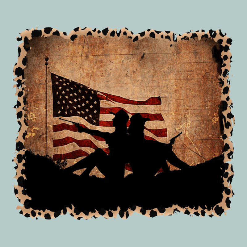 America Western Cowboy And Cowgirl Leopard Frame Heavy Core Tee by CowCowDesign | Teevron