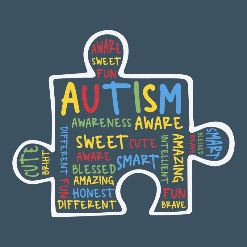 Autism Puzzle Piece Words Autistic Urban Heavy Tee by CowhideDigitalArt | Teevron