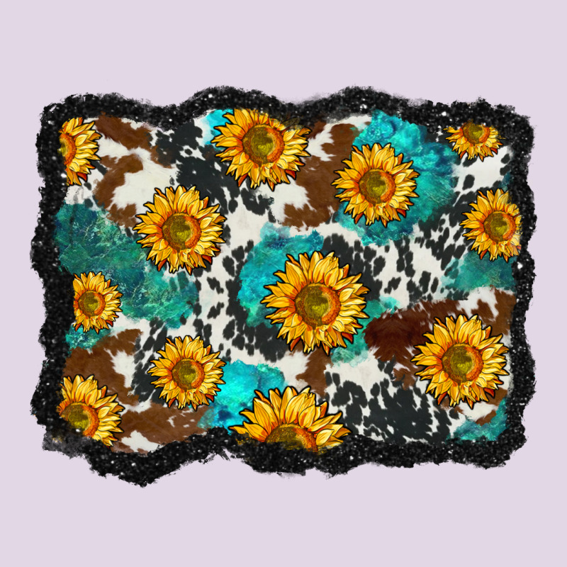 Cowhide  Turquoise Sunflowers Pattern Olivia Classic Tee by OliviaCreatesArt | Teevron