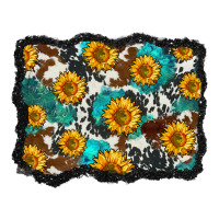 cowhide  turquoise sunflowers pattern olivia | Teevron
