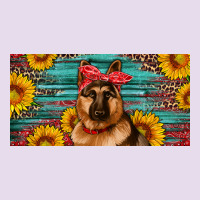 German Shepherd With Sunflowers License Plate Premium Hoodie | Teevron