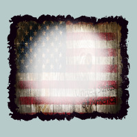 America Wood Flag With Bbeach Effect Heavy Core Tee | Teevron