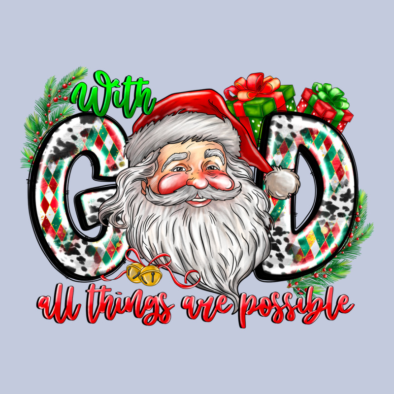 With God All Things Are Possible Santa Long Sleeve Tee by CowhideDigitalArt | Teevron