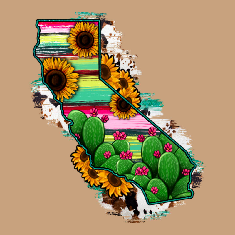 California Map Sunflower Cactus Serape Vintage Tee by RanaPortraitStore | Teevron