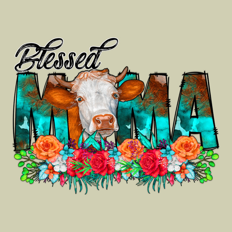 Blessed Mama Flowers Cow Heavy Core Tee by CowCowDesign | Teevron