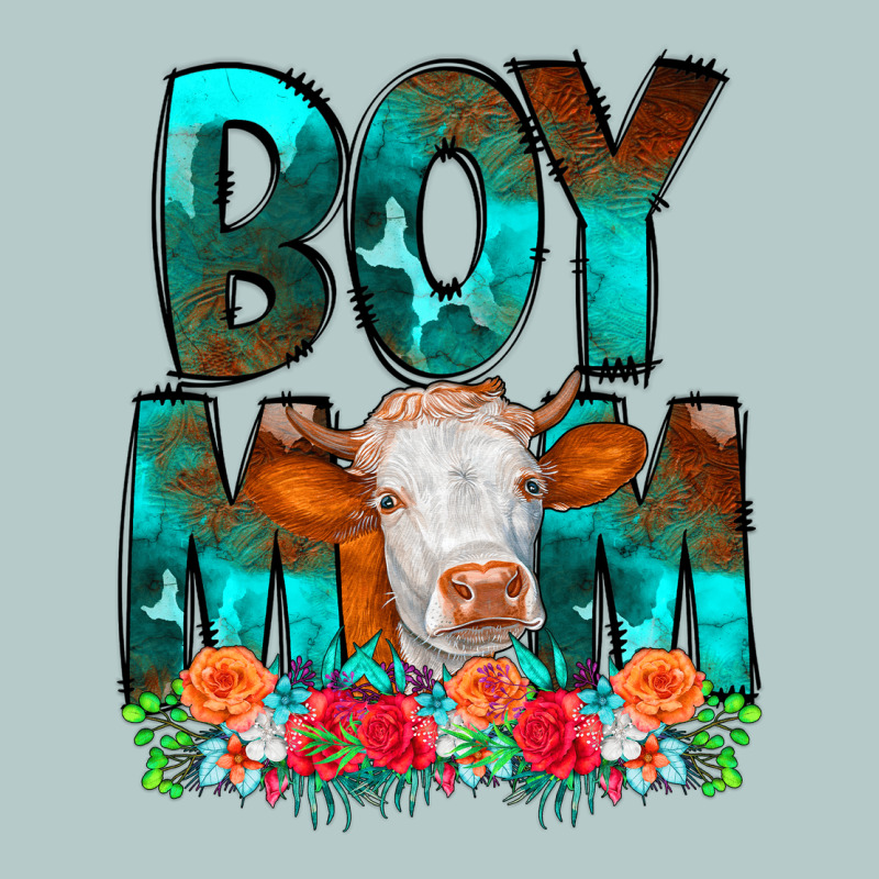 Boy Mom Flowers Cow Heavy Core Tee by CowCowDesign | Teevron