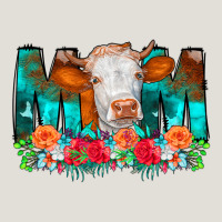 Cow Mom Turquoise Tooled Leather Flowers Heavy Core Tee | Teevron