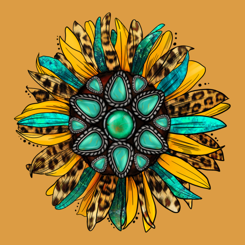 Turquoise Leopard Sunflower Urban Heavy Tee by Jasminsmagicworld | Teevron