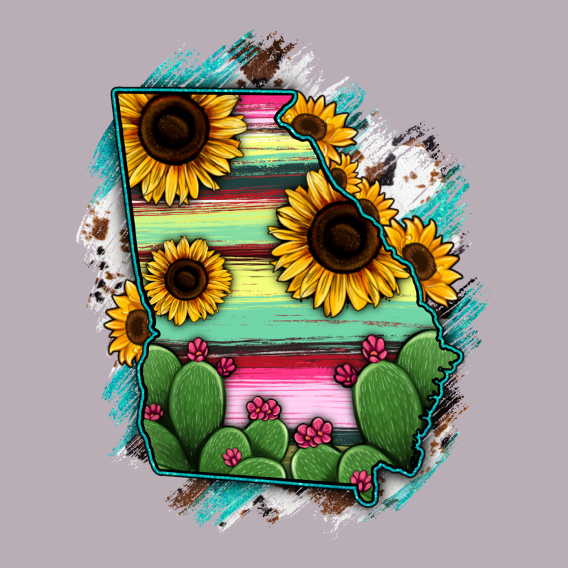Georgia Map Sunflower Cactus Serape Vintage Tee by RanaPortraitStore | Teevron