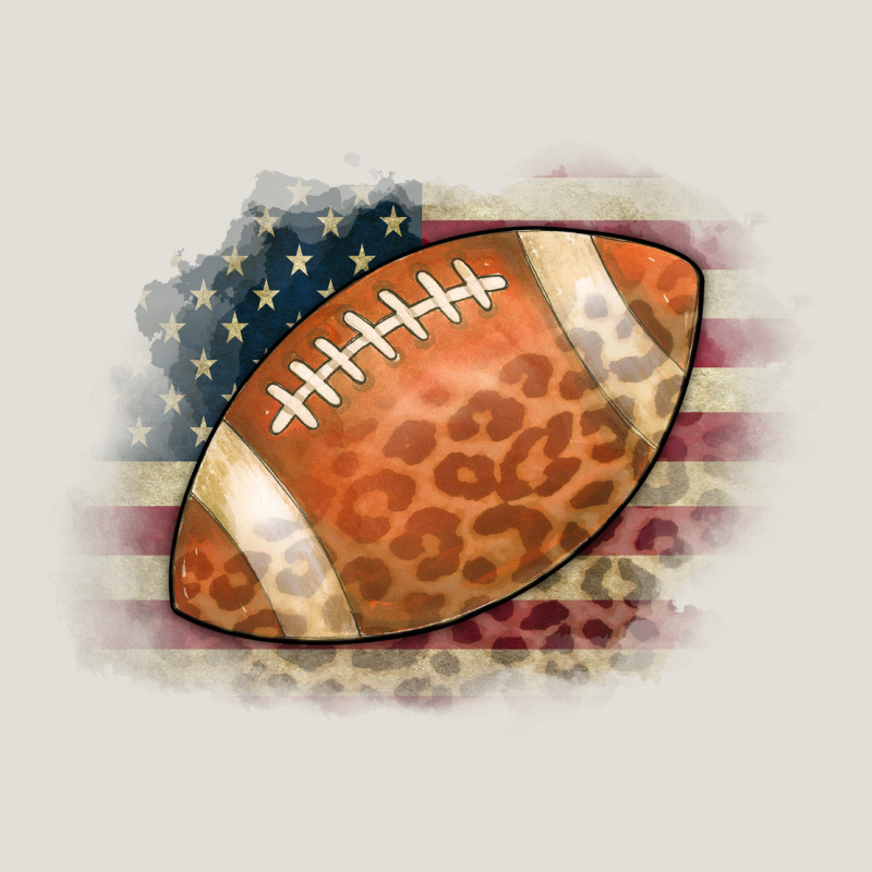 American Flag Football Leopard Heavy Core Tee by CowCowDesign | Teevron