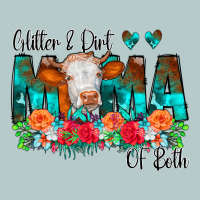 Glitter Dirt Mama Of Both Cow Flowers Heavy Core Tee | Teevron
