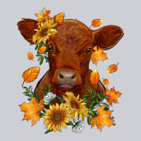 Fall Red Angus Calf Dried Leaves And Sunflowers Heavyweight Sweatshirt | Teevron
