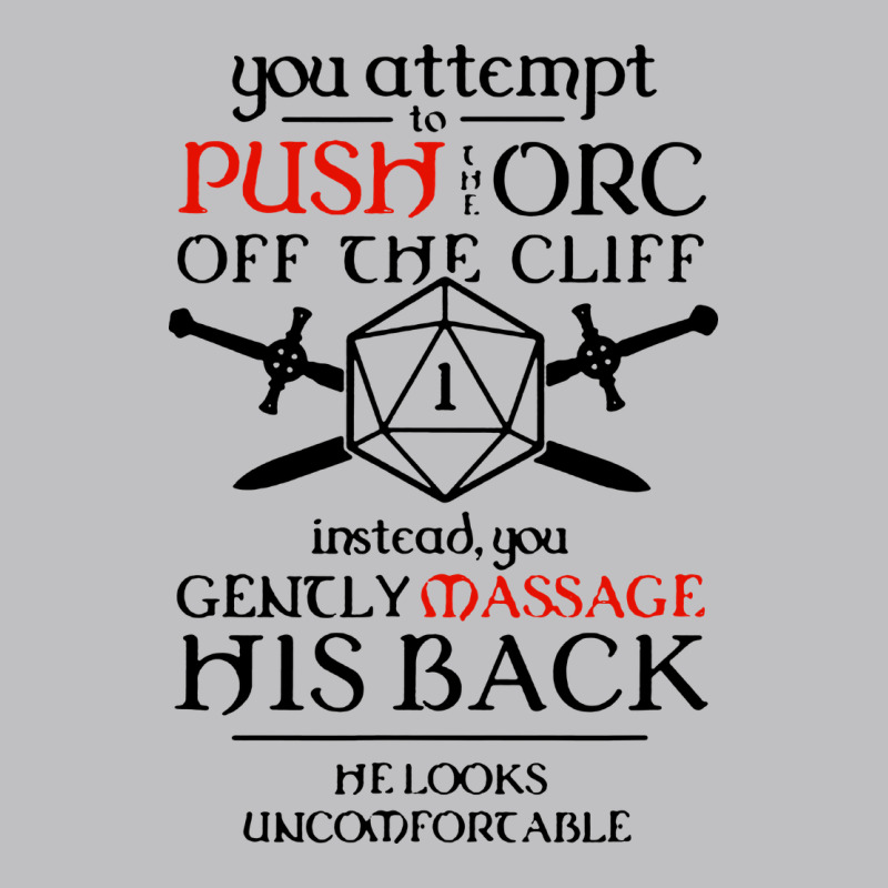Tabletop Rpg D20 Orc Massage Critical Failure Long Sleeve Tee by artisFamous | Teevron