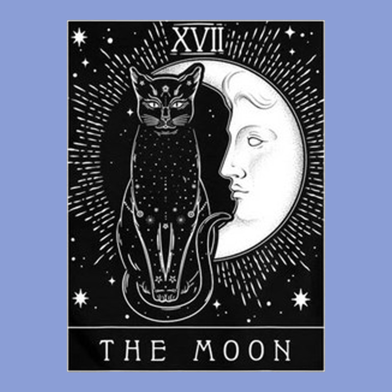 Tarot Card Crescent Moon And Cat Graphic Long Sleeve Tee by artisFamous | Teevron